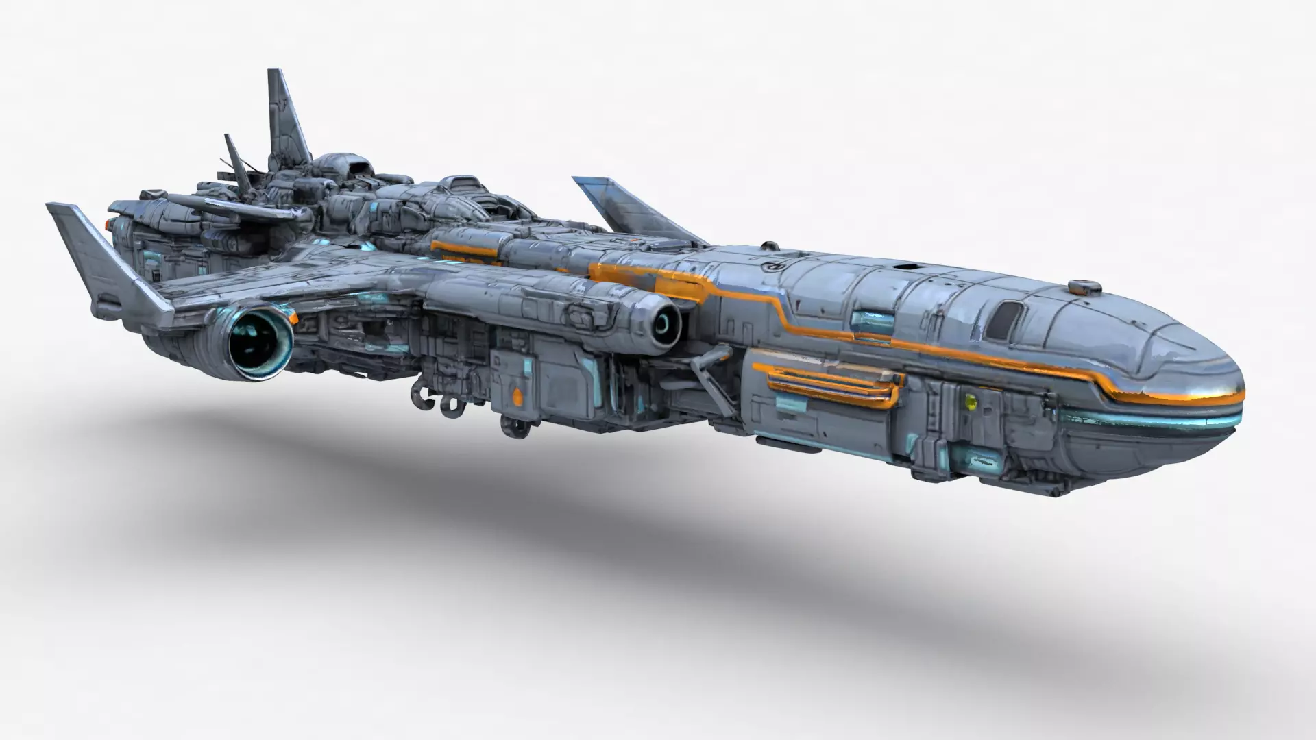 Futuristic Spacecraft High Detail 3D model_17