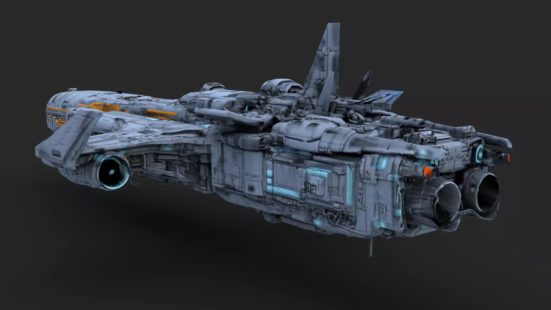 Futuristic Spacecraft High Detail 3D model_4