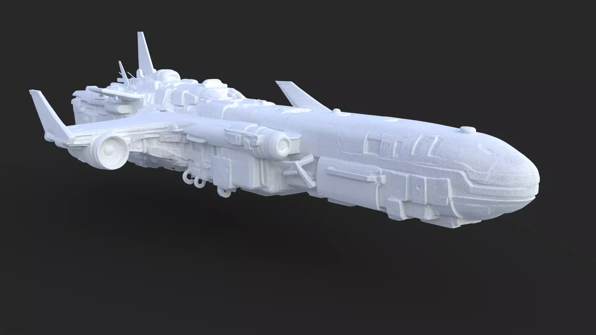 Futuristic Spacecraft High Detail 3D model_9