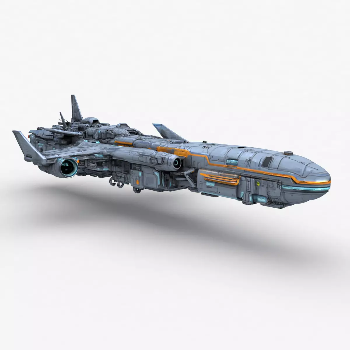 Futuristic Spacecraft High Detail 3D model_0