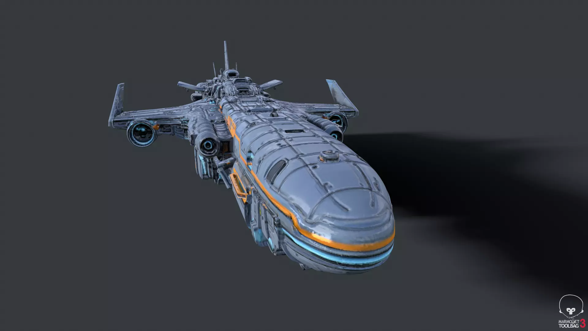Futuristic Spacecraft High Detail 3D model_15