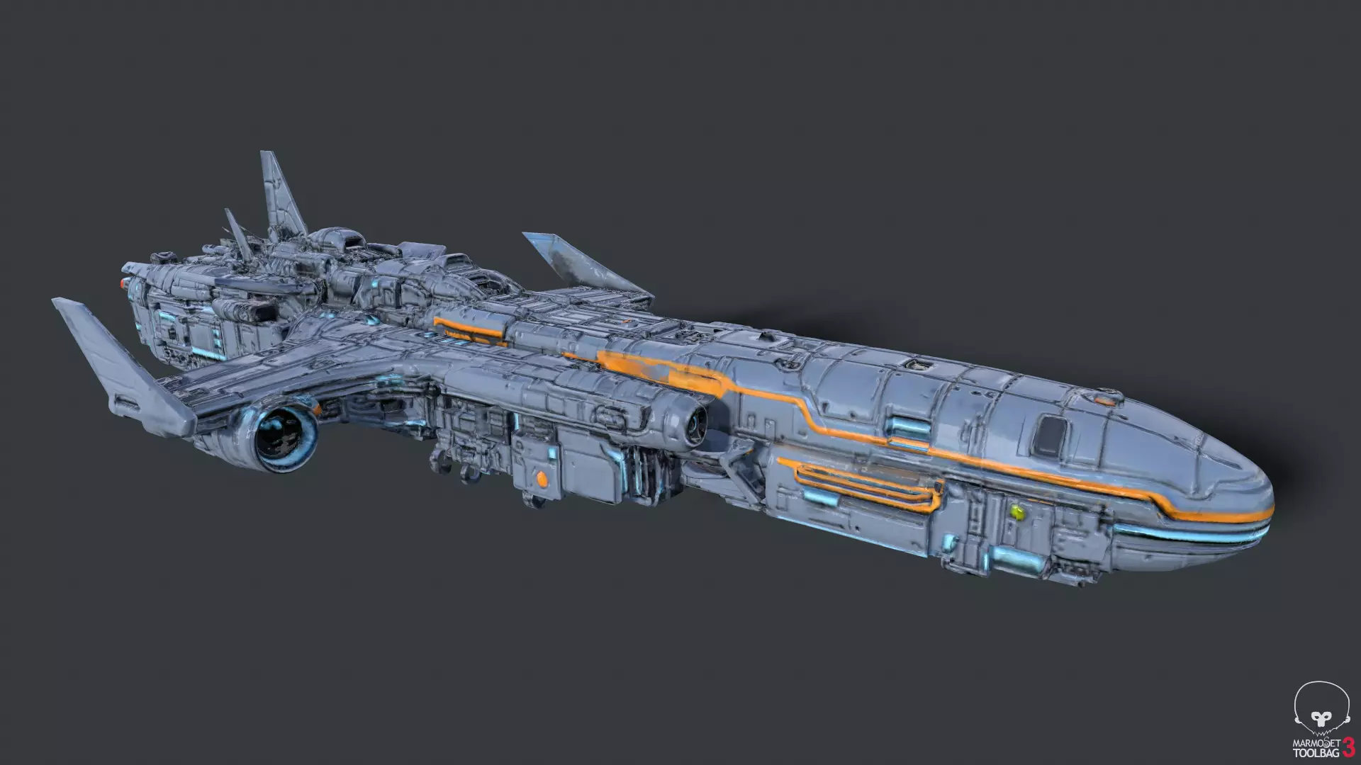 Futuristic Spacecraft High Detail 3D model_19