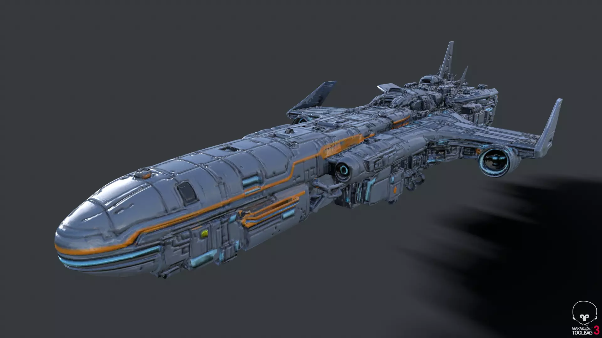 Futuristic Spacecraft High Detail 3D model_16
