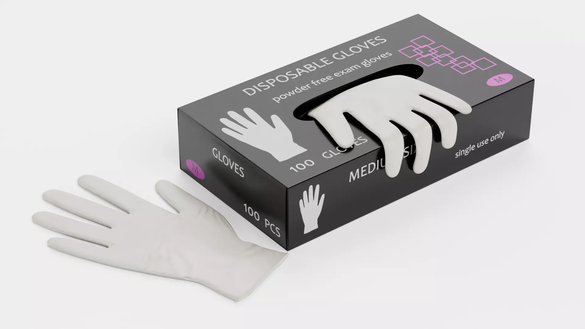 -Disposable Gloves in Box V2- 3D model_2
