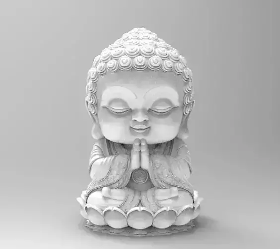 Cute Buddha Statue File 3D Print Model CNC Router