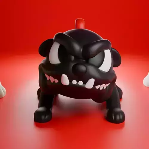 Angry Bulldog Keychain