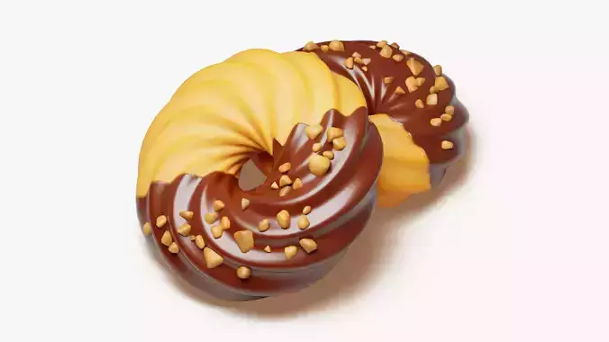 Chocolate Dipped Spritz Cookie 3D model 5