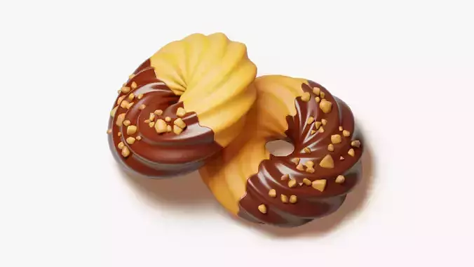 Chocolate Dipped Spritz Cookie 3D model 2