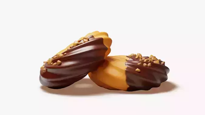 Chocolate Dipped Spritz Cookie 3D model 3