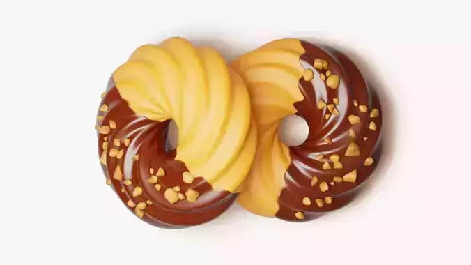 Chocolate Dipped Spritz Cookie 3D model 4