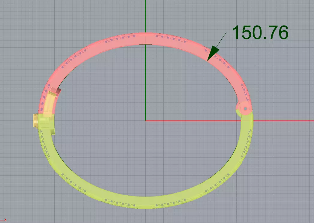 Bracelet Love Paved 150mm 3D print model_1