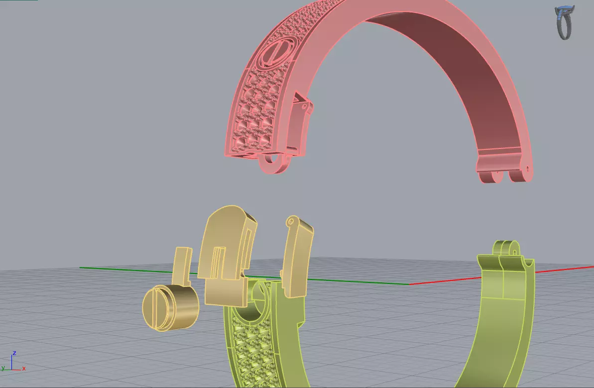 Bracelet Love Paved 150mm 3D print model_5