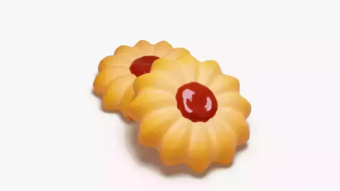 Jam Drop Cookie 3D model 4