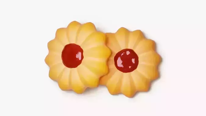 Jam Drop Cookie 3D model 3