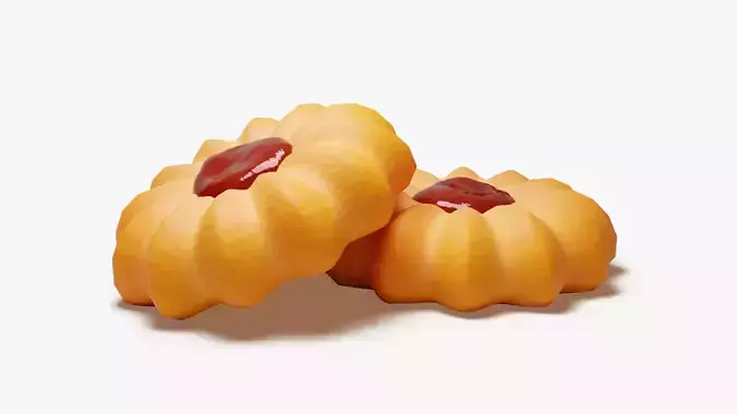 Jam Drop Cookie 3D model 5