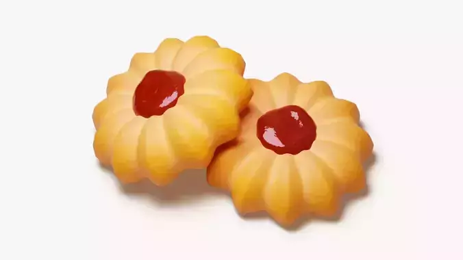 Jam Drop Cookie 3D model 2
