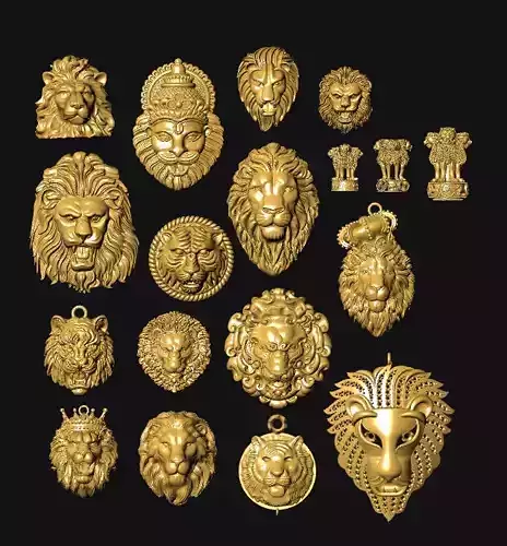lion and tiger pendents