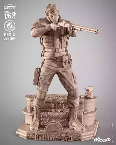 Wicked Video Games Chris Redfield Sculpture