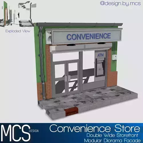 Convenience Store Diorama Facade Modular Storefront