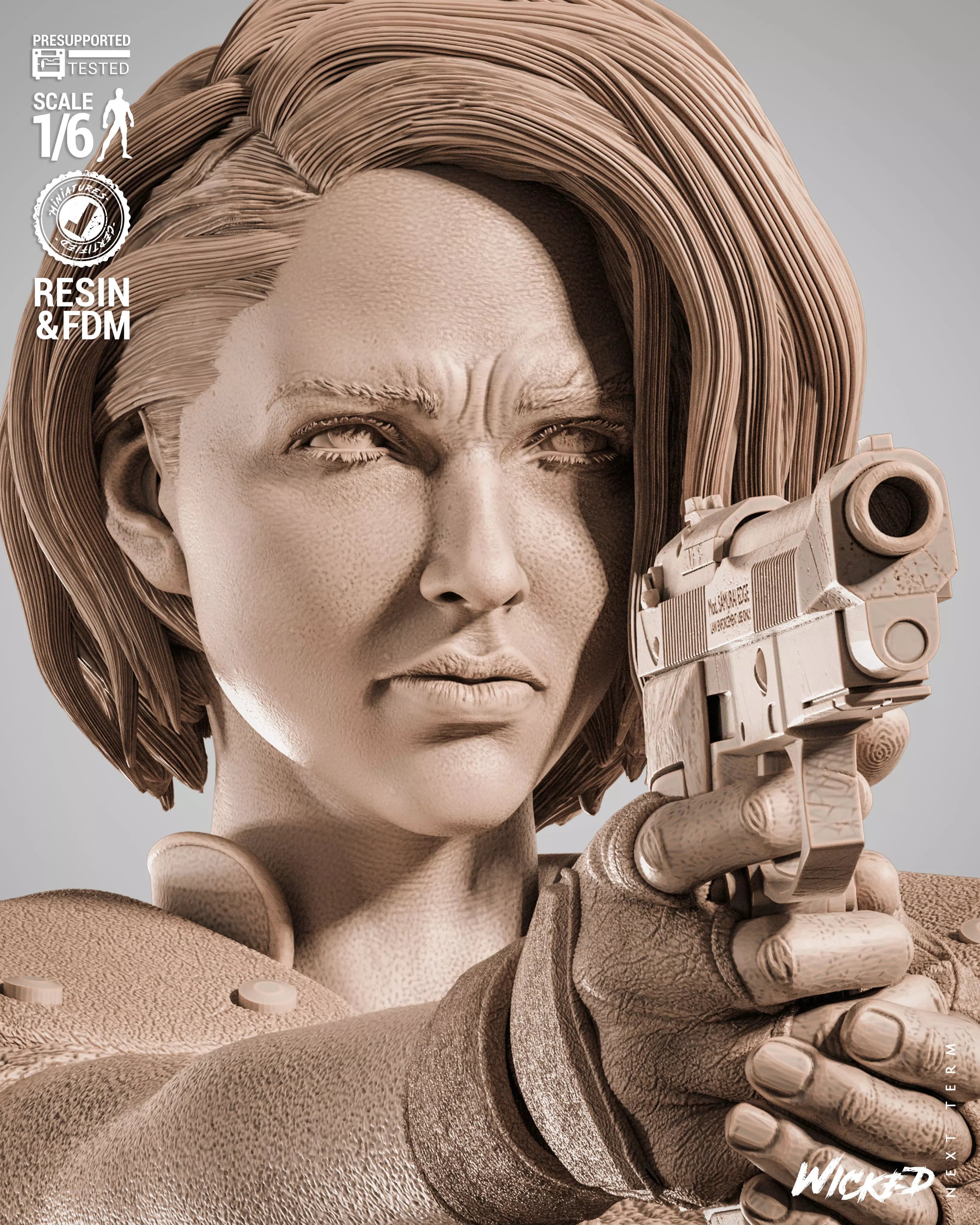 Wicked Video Games Jill Sculpture 3D print model_8