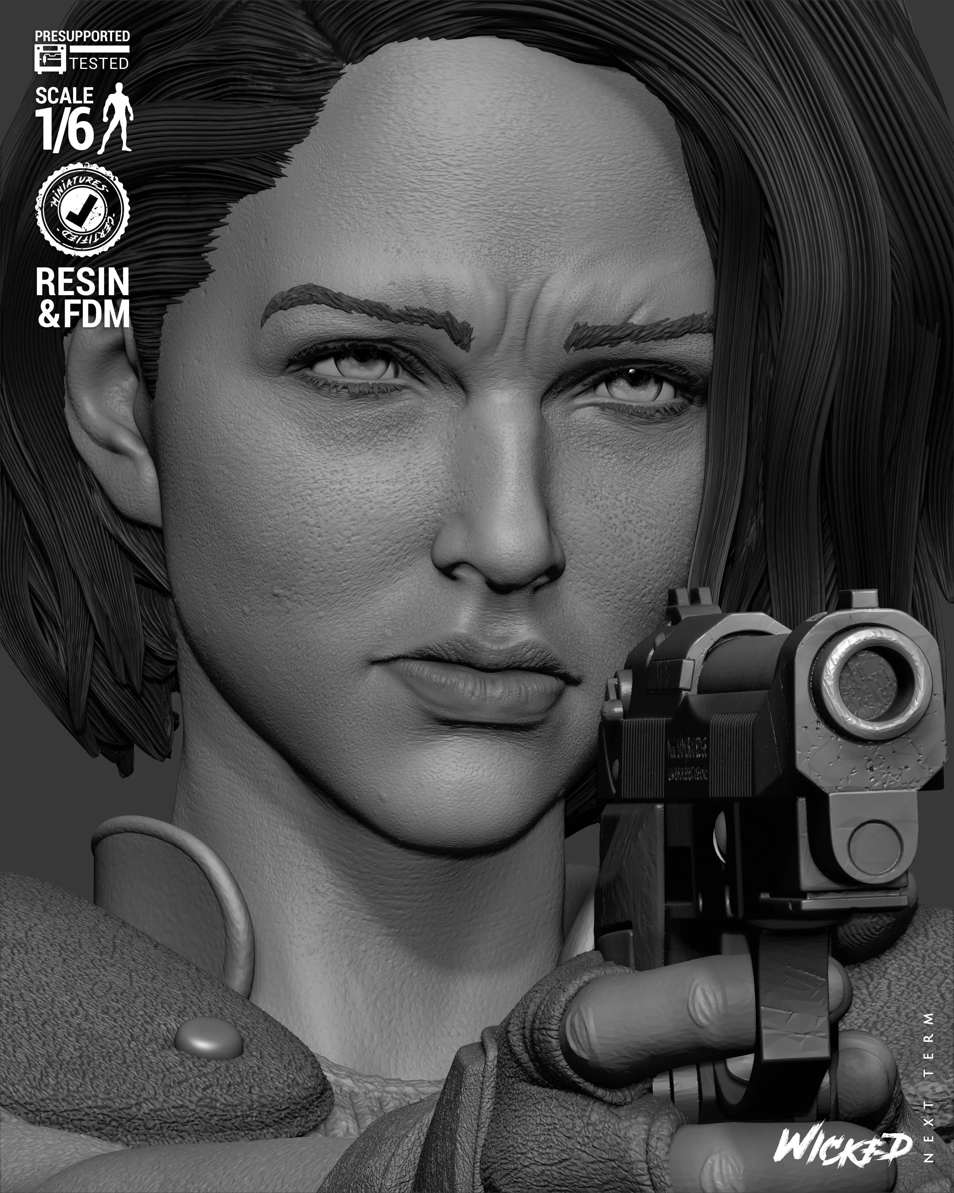 Wicked Video Games Jill Sculpture 3D print model_27