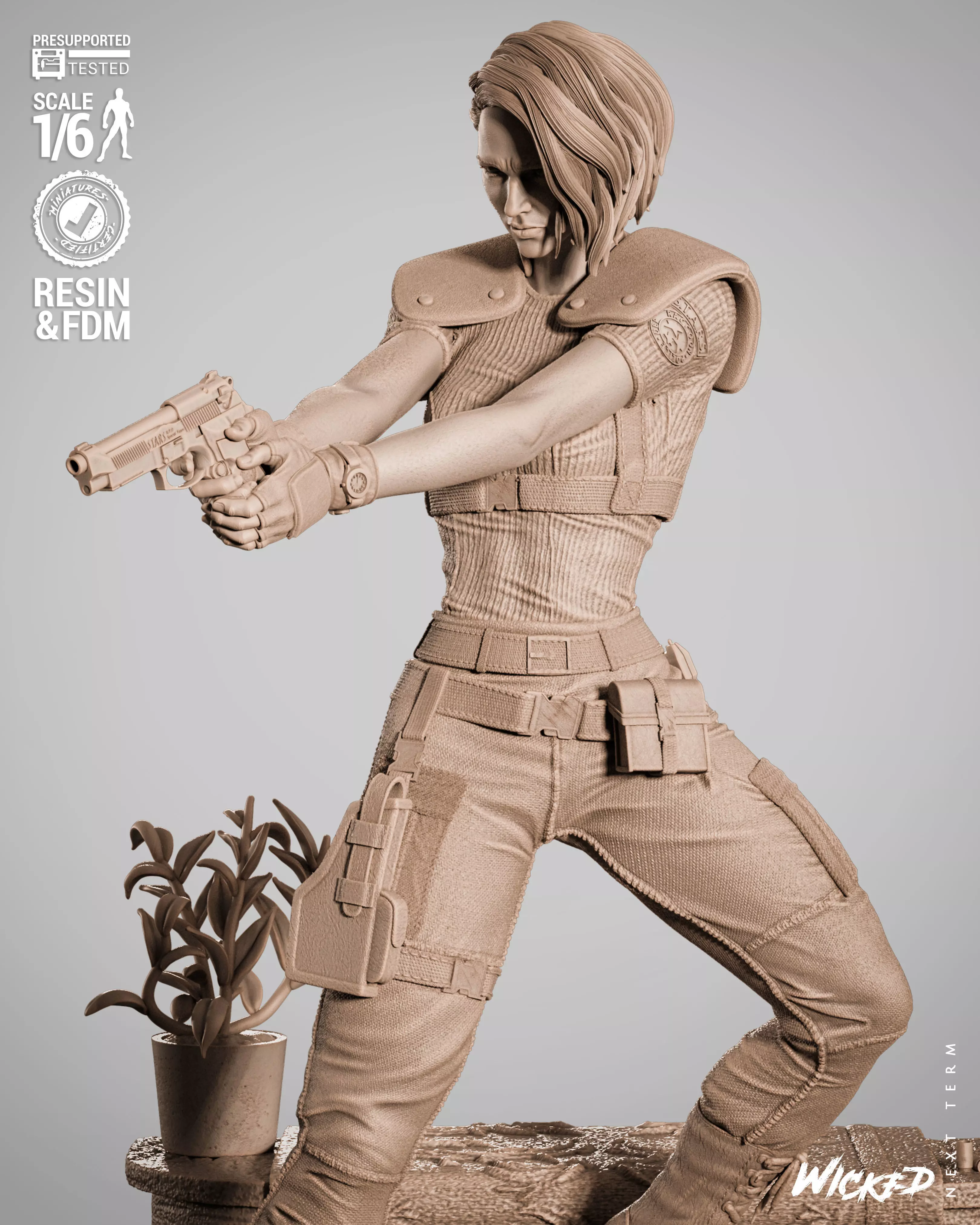 Wicked Video Games Jill Sculpture 3D print model_4