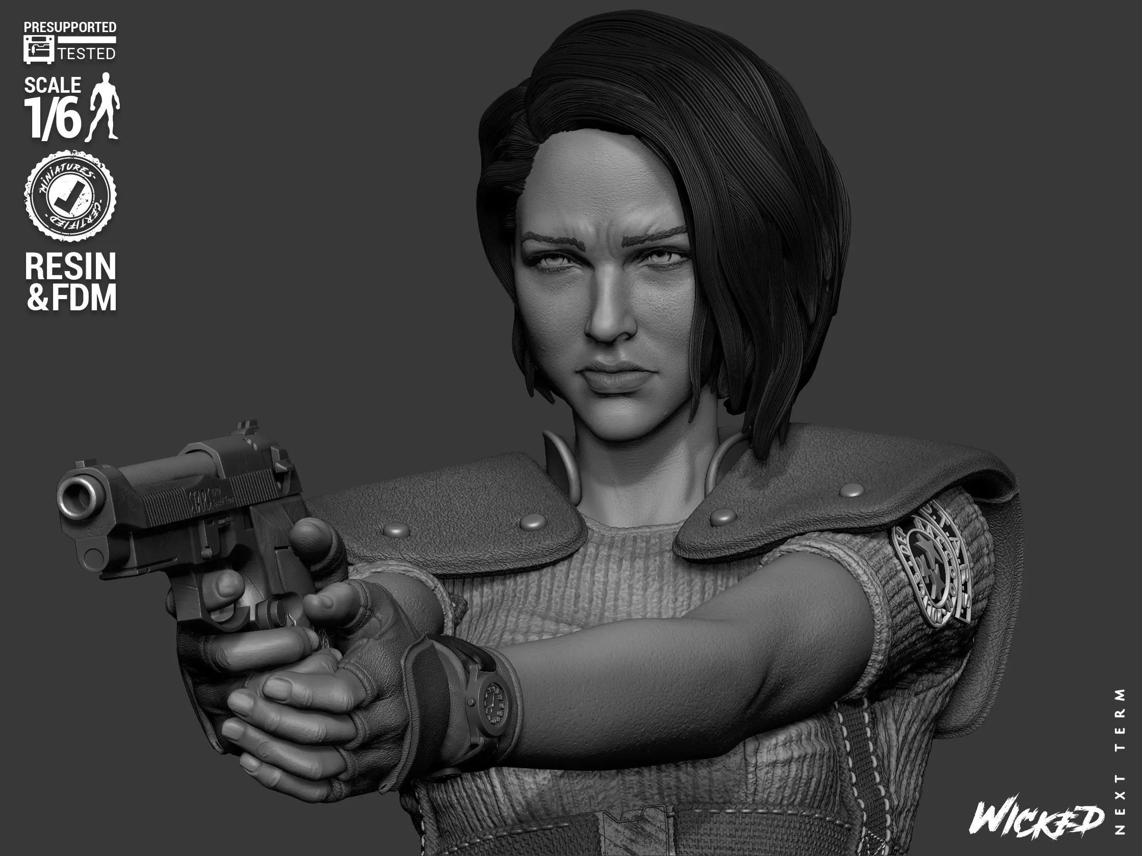 Wicked Video Games Jill Sculpture 3D print model_44