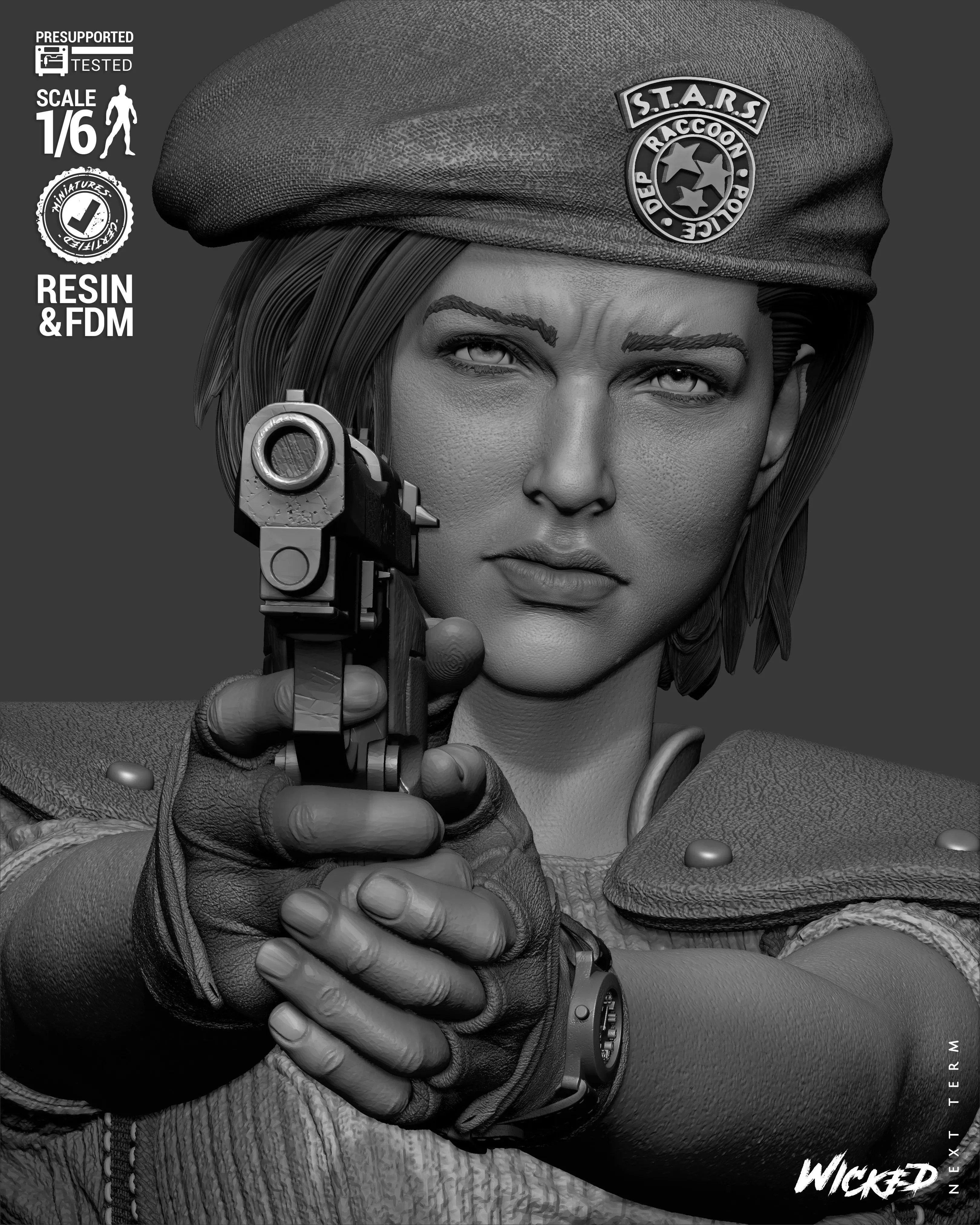 Wicked Video Games Jill Sculpture 3D print model_24