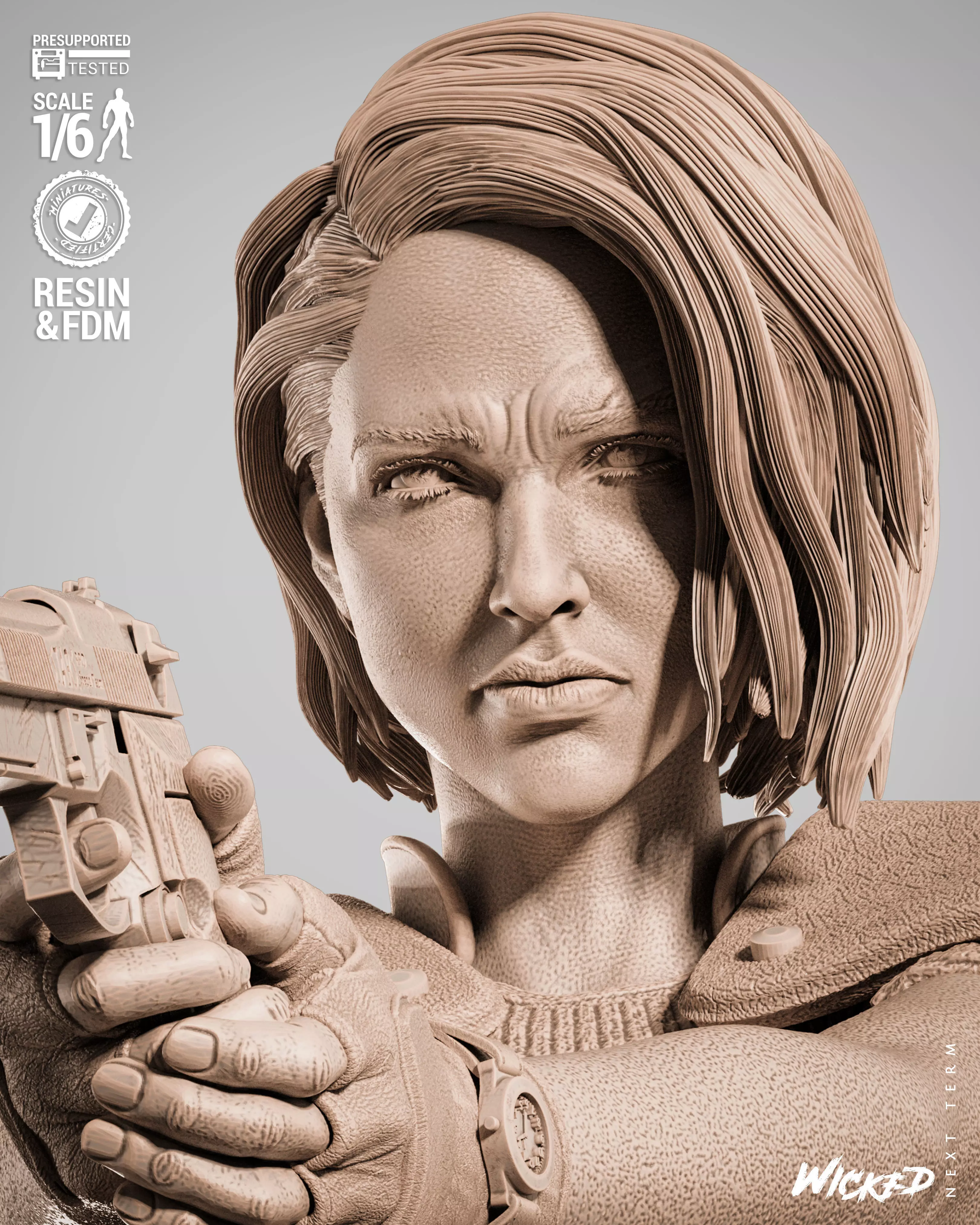 Wicked Video Games Jill Sculpture 3D print model_9