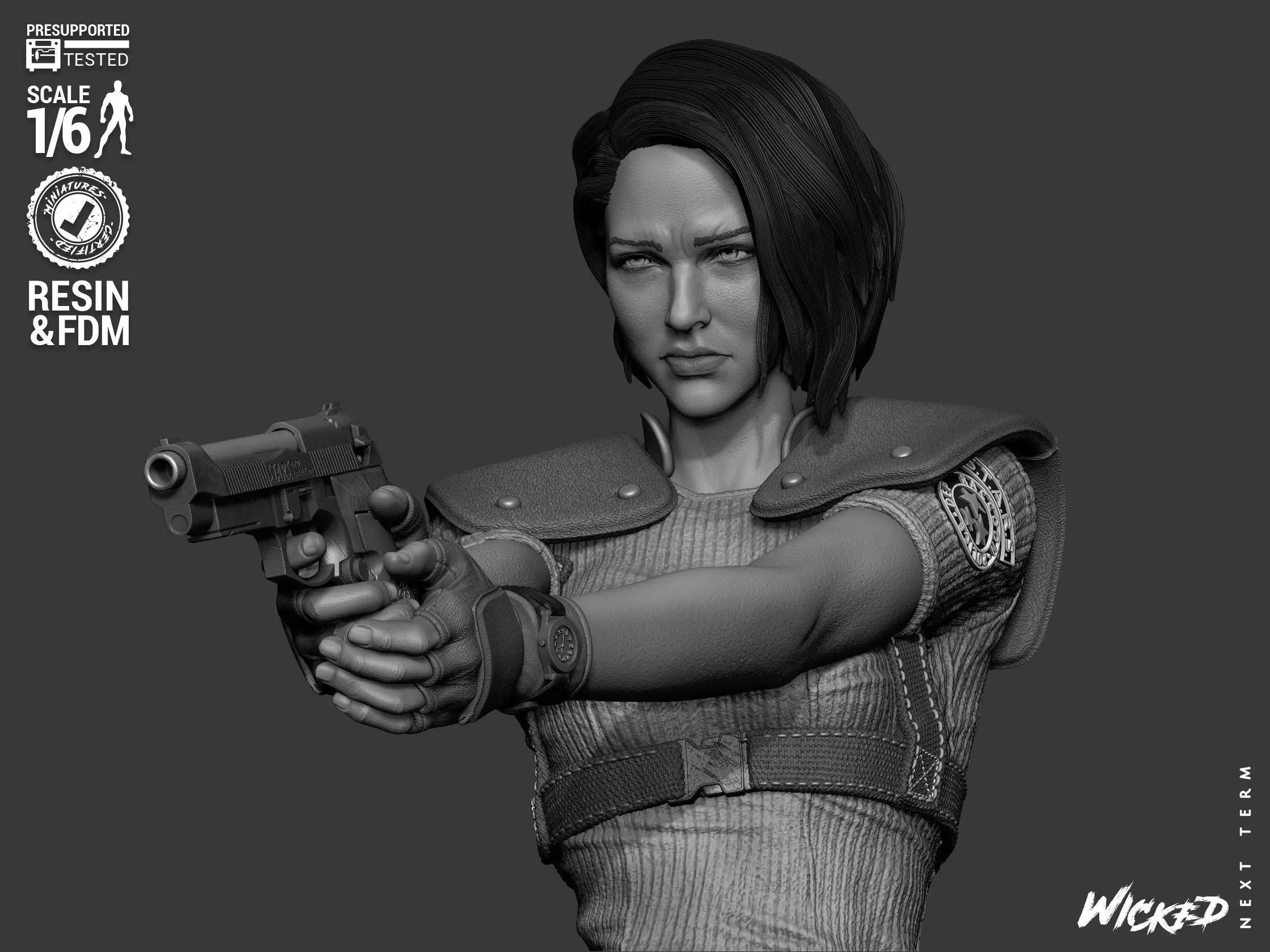 Wicked Video Games Jill Sculpture 3D print model_42