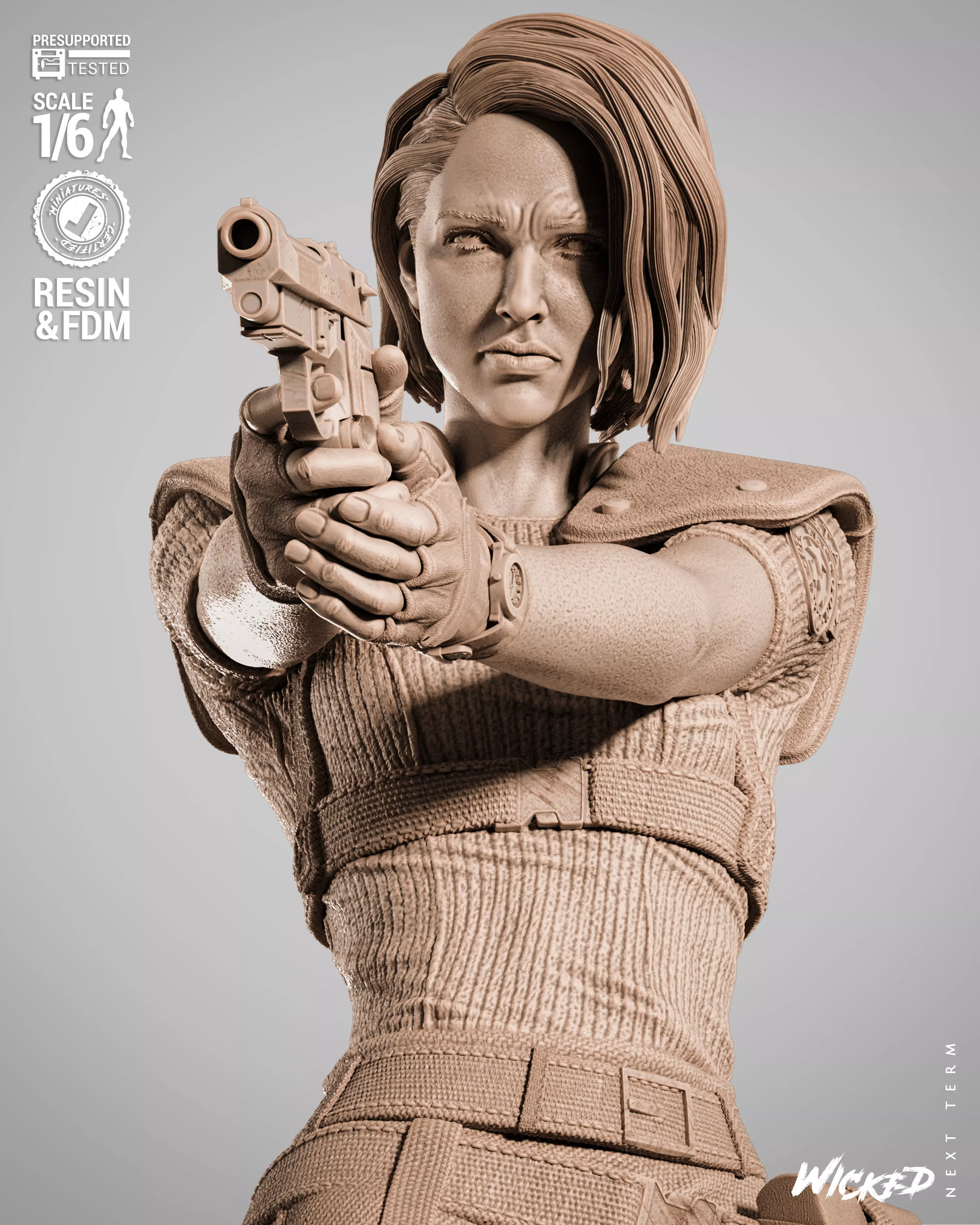 Wicked Video Games Jill Sculpture 3D print model_7