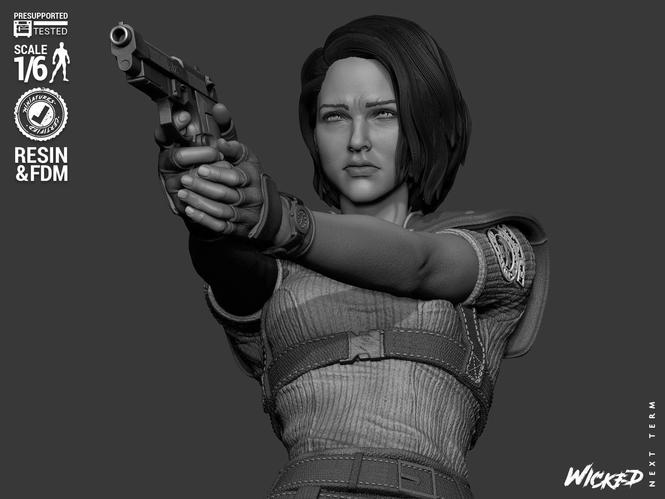 Wicked Video Games Jill Sculpture 3D print model_43