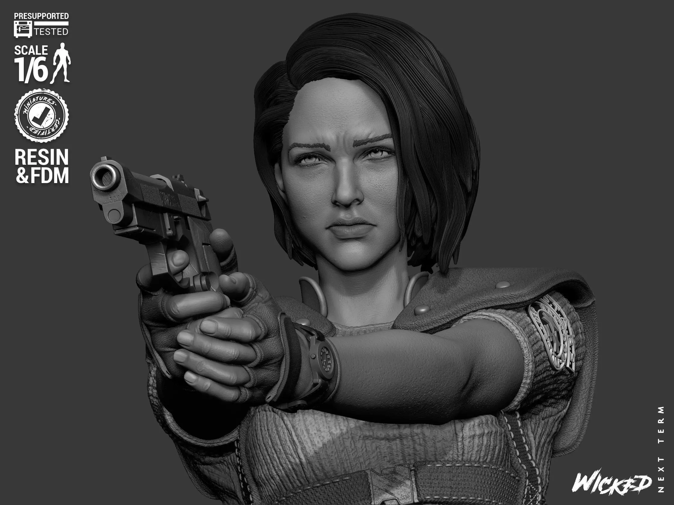 Wicked Video Games Jill Sculpture 3D print model_39