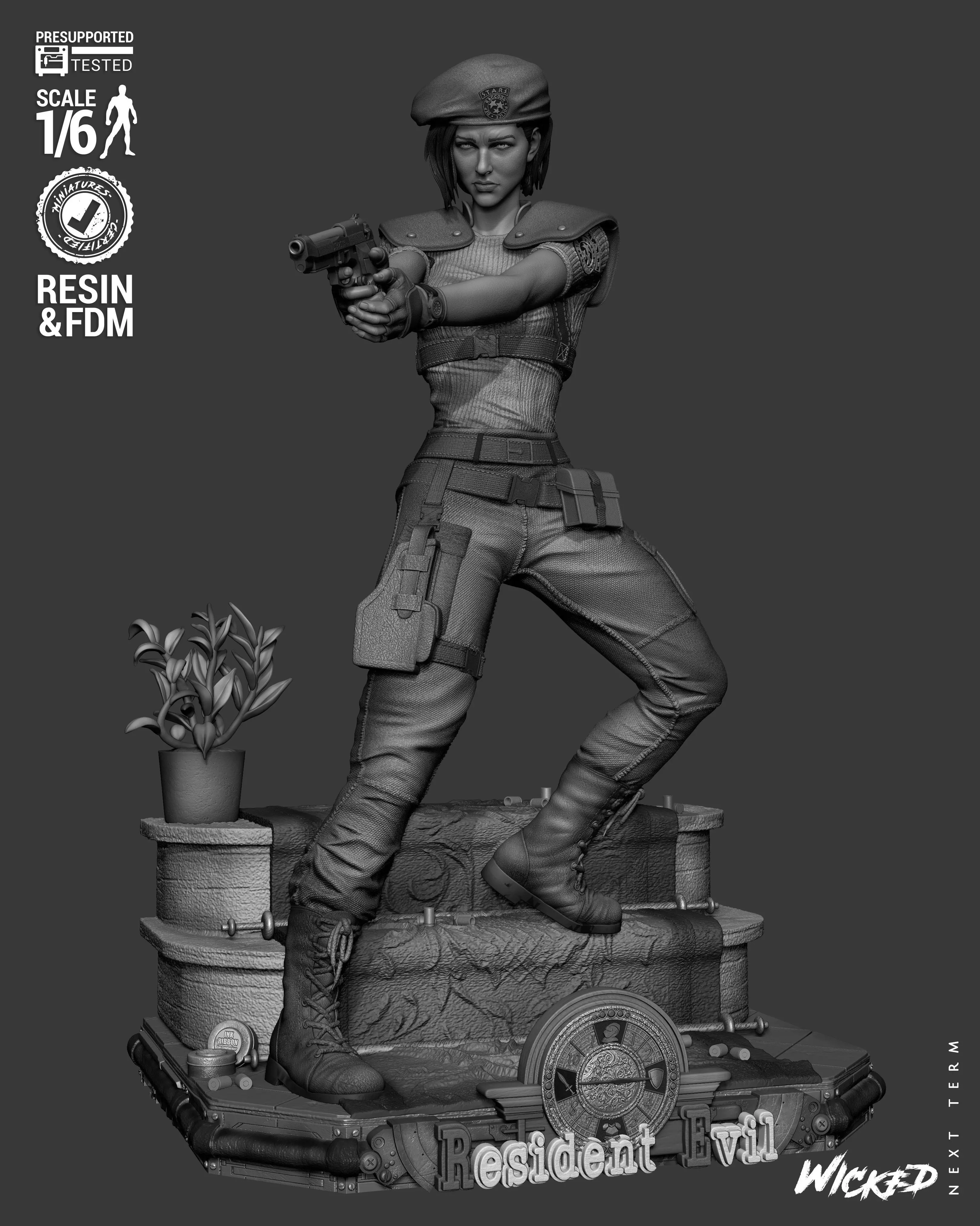 Wicked Video Games Jill Sculpture 3D print model_20