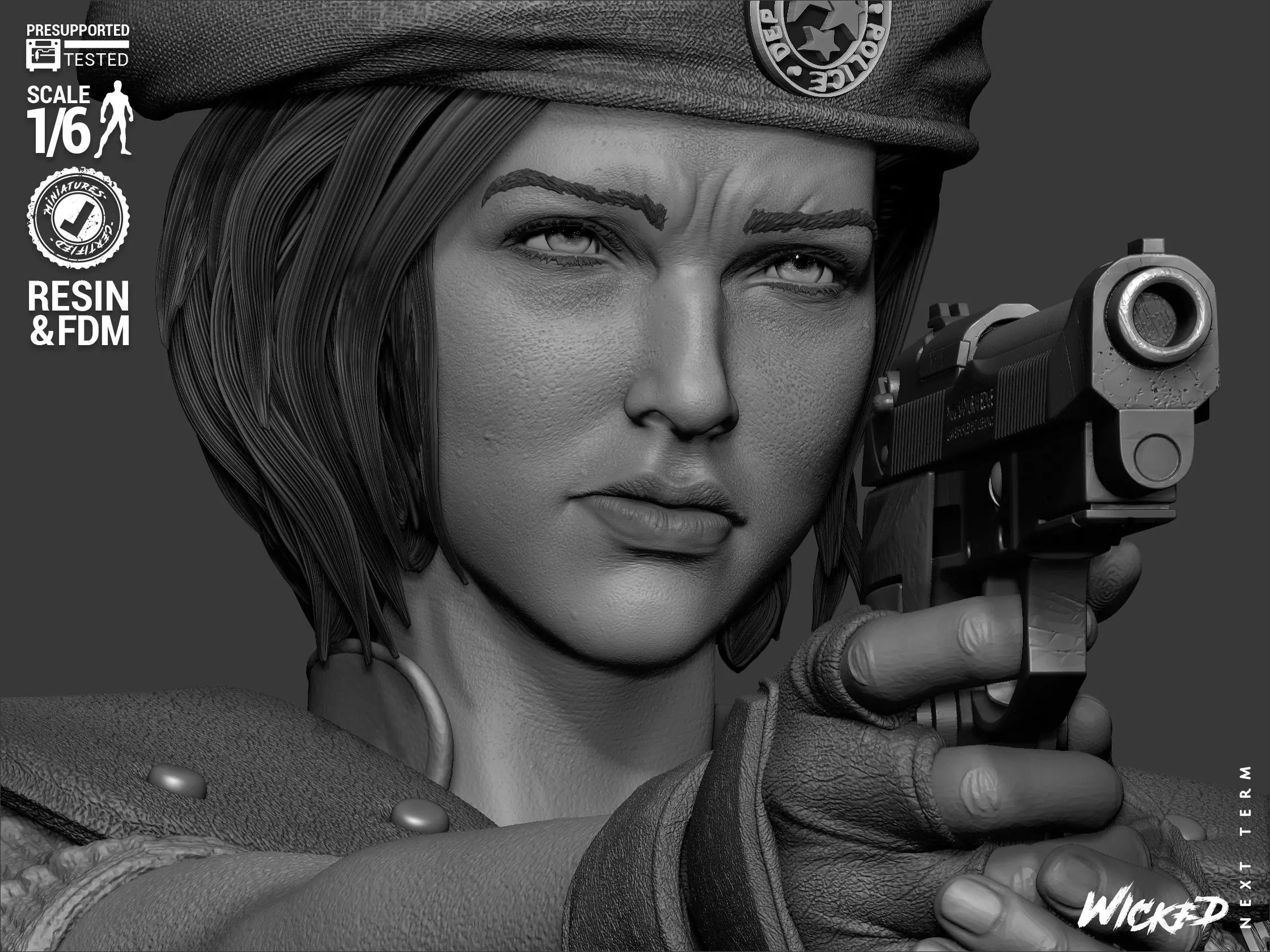Wicked Video Games Jill Sculpture 3D print model_46