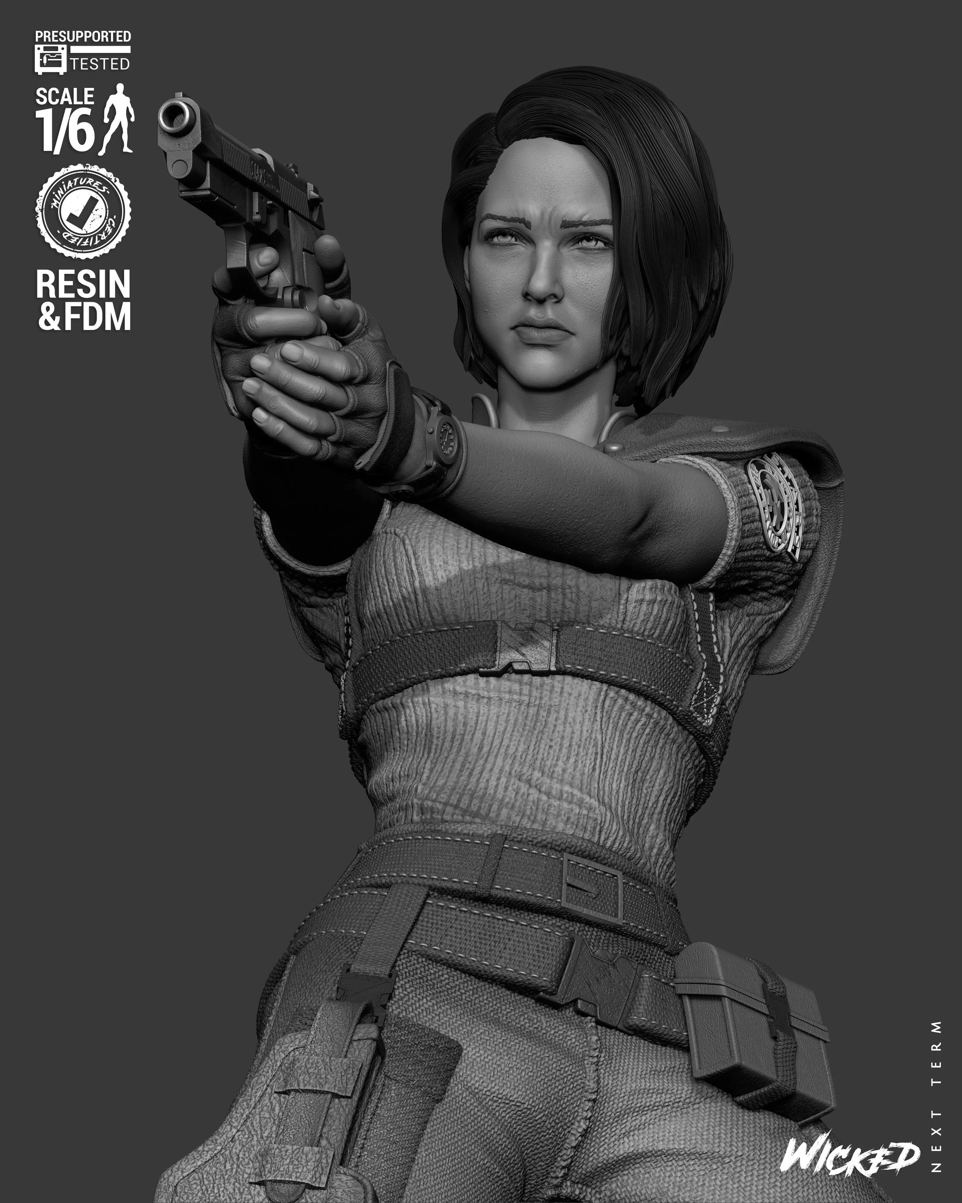 Wicked Video Games Jill Sculpture 3D print model_38