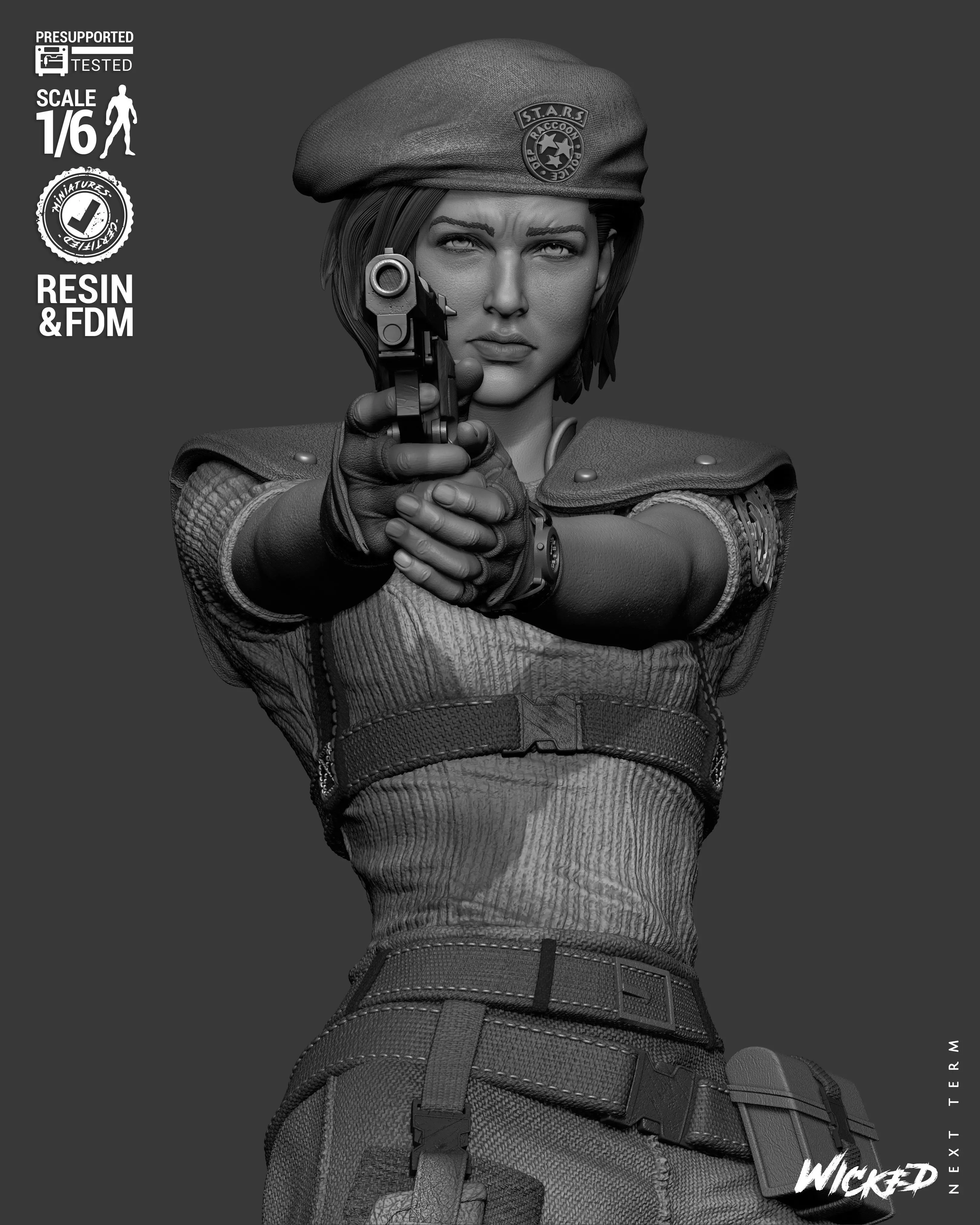 Wicked Video Games Jill Sculpture 3D print model_21