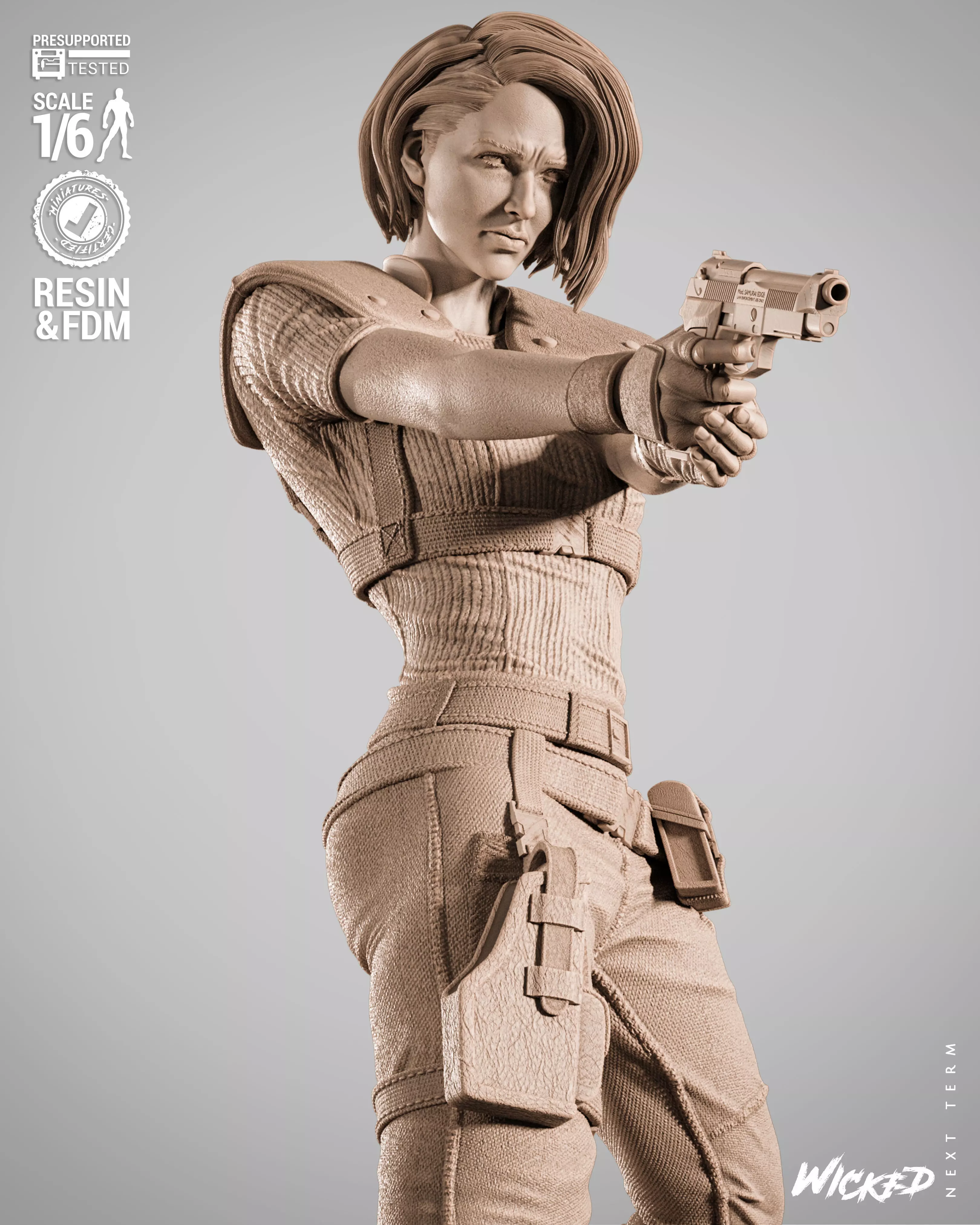 Wicked Video Games Jill Sculpture 3D print model_5