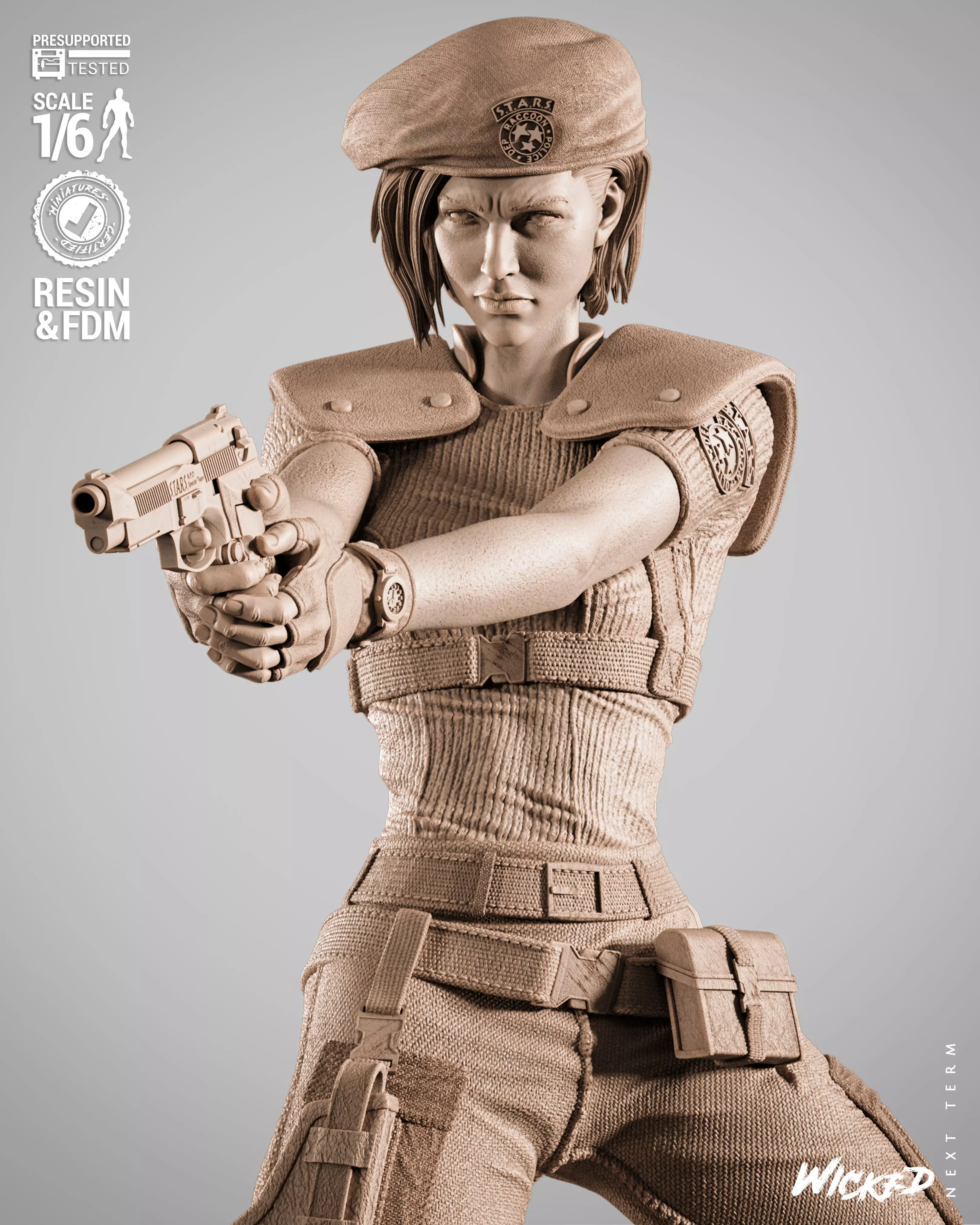 Wicked Video Games Jill Sculpture 3D print model_17