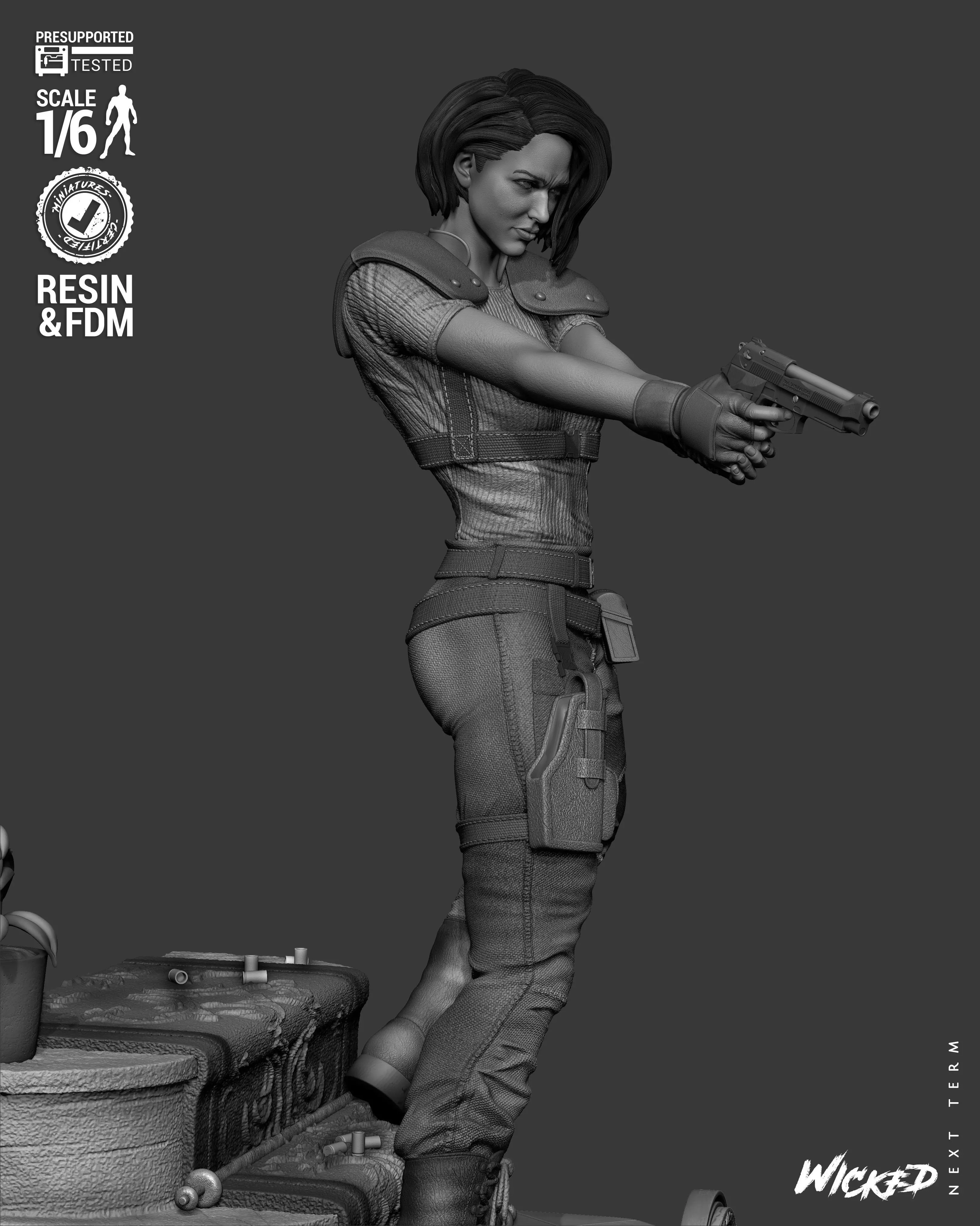 Wicked Video Games Jill Sculpture 3D print model_36