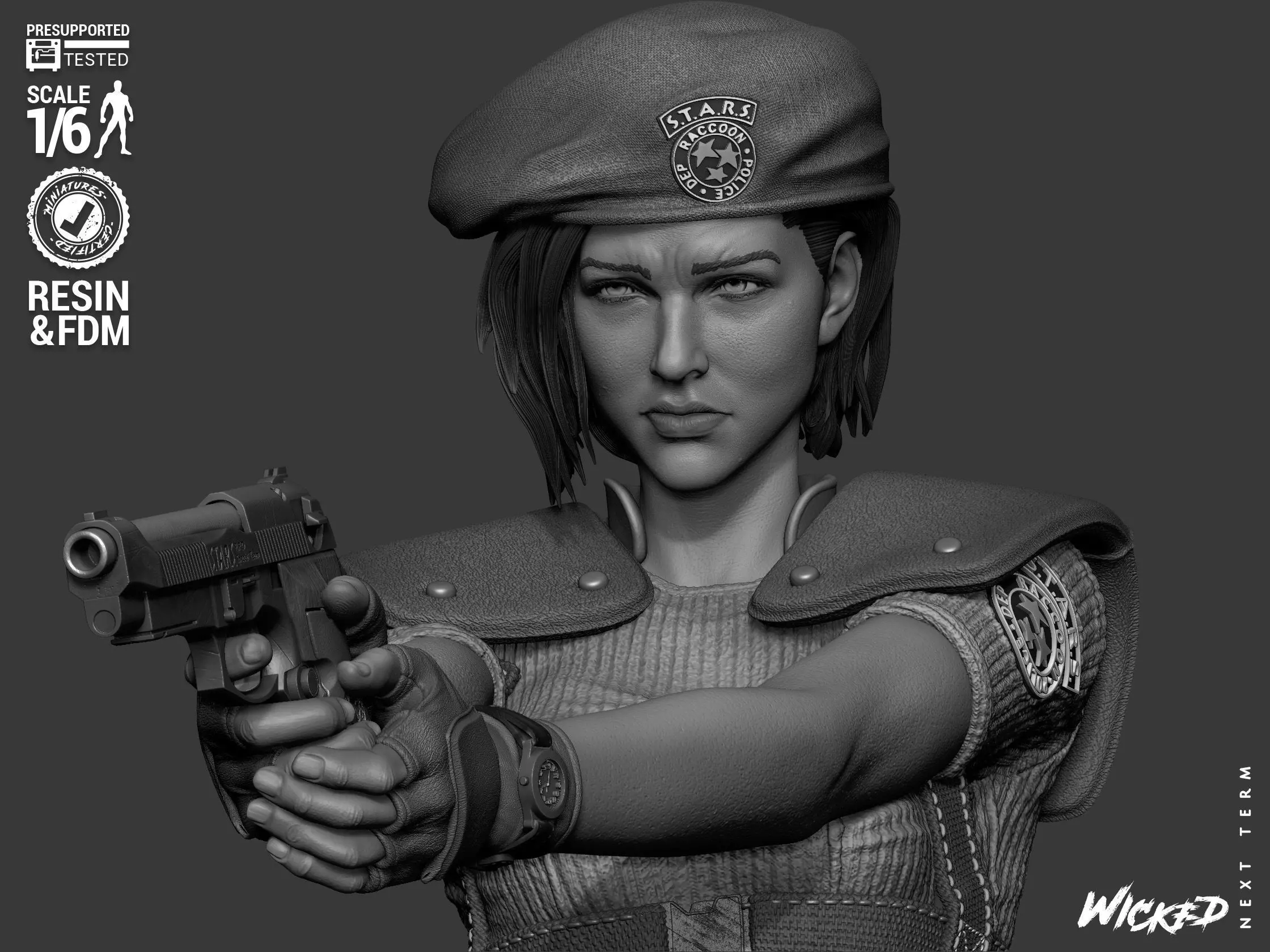 Wicked Video Games Jill Sculpture 3D print model_45