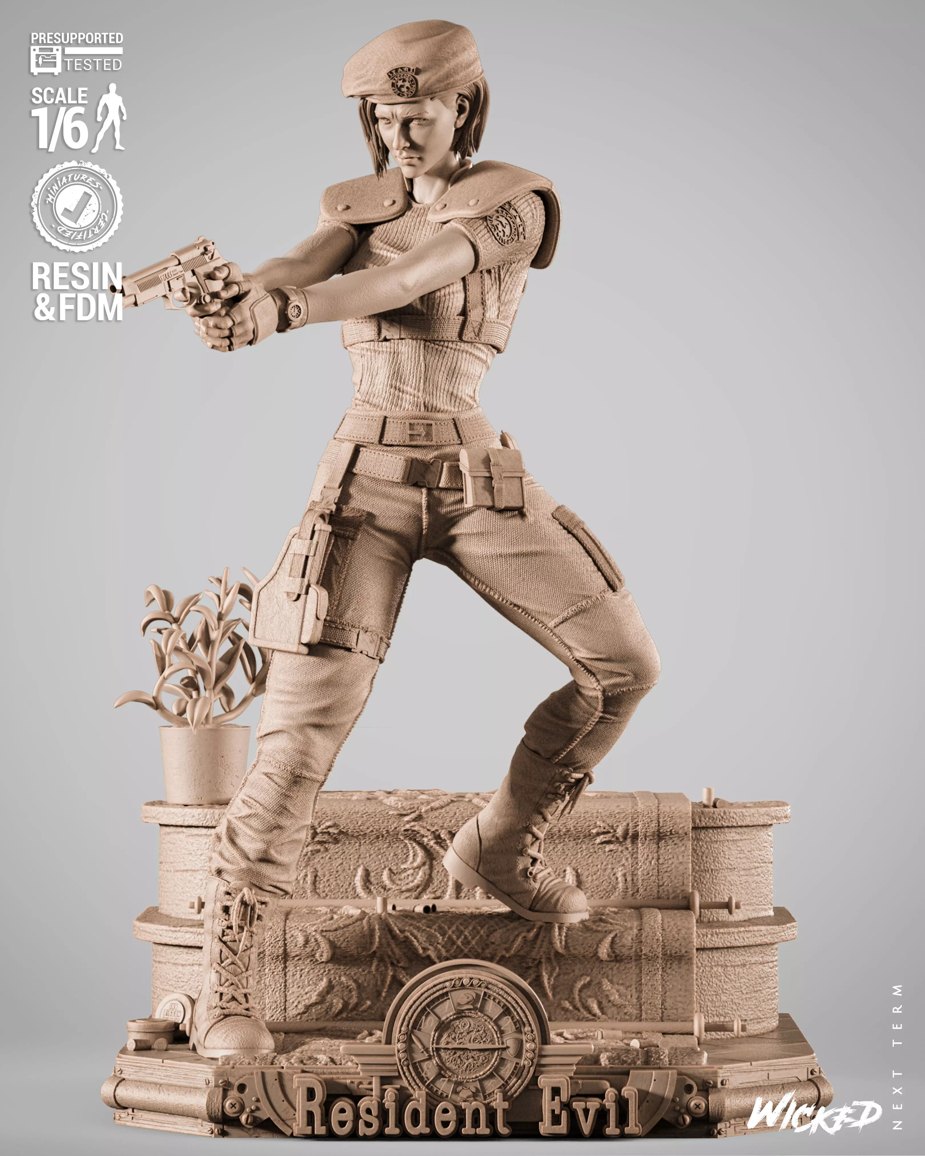 Wicked Video Games Jill Sculpture 3D print model_1