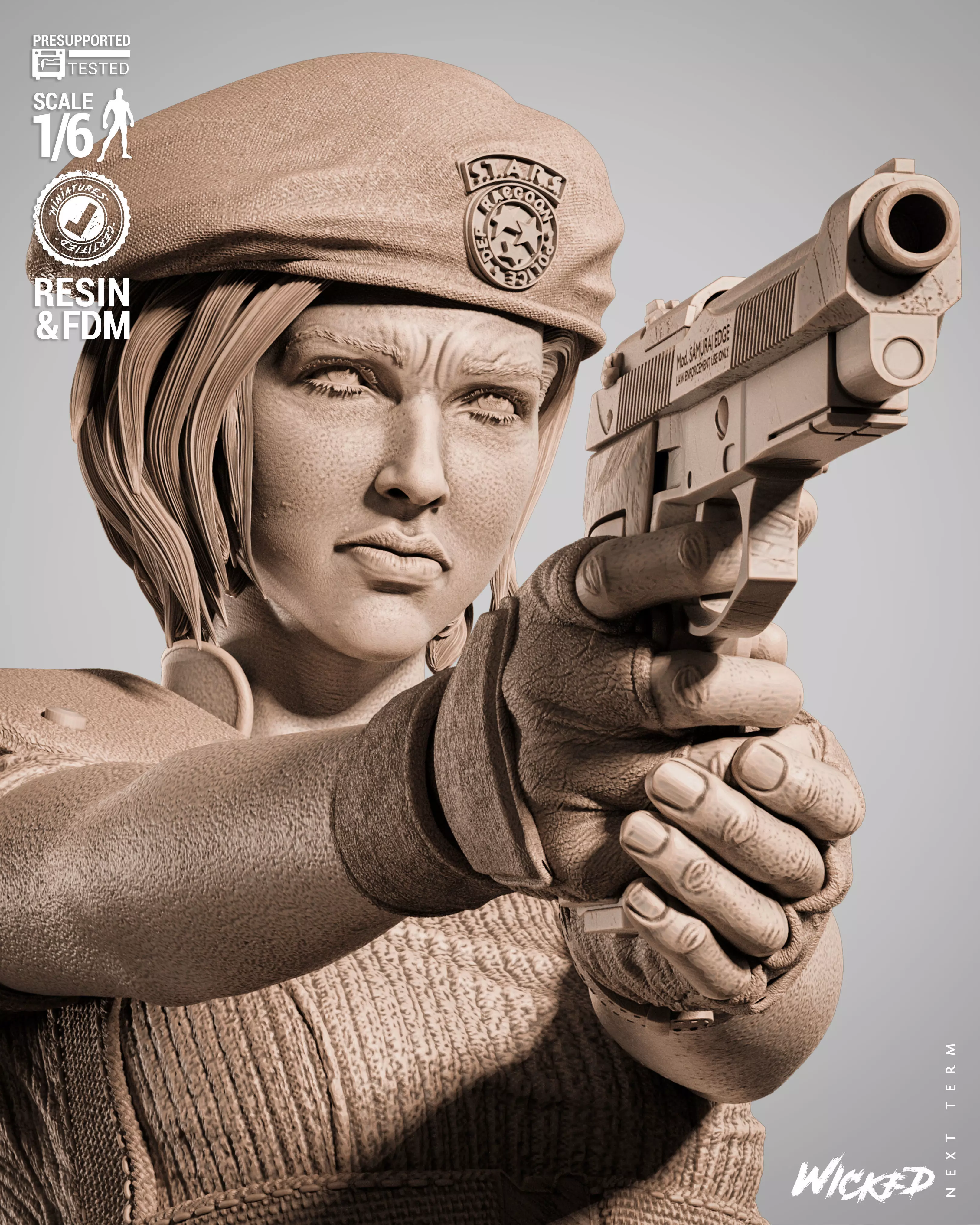 Wicked Video Games Jill Sculpture 3D print model_18