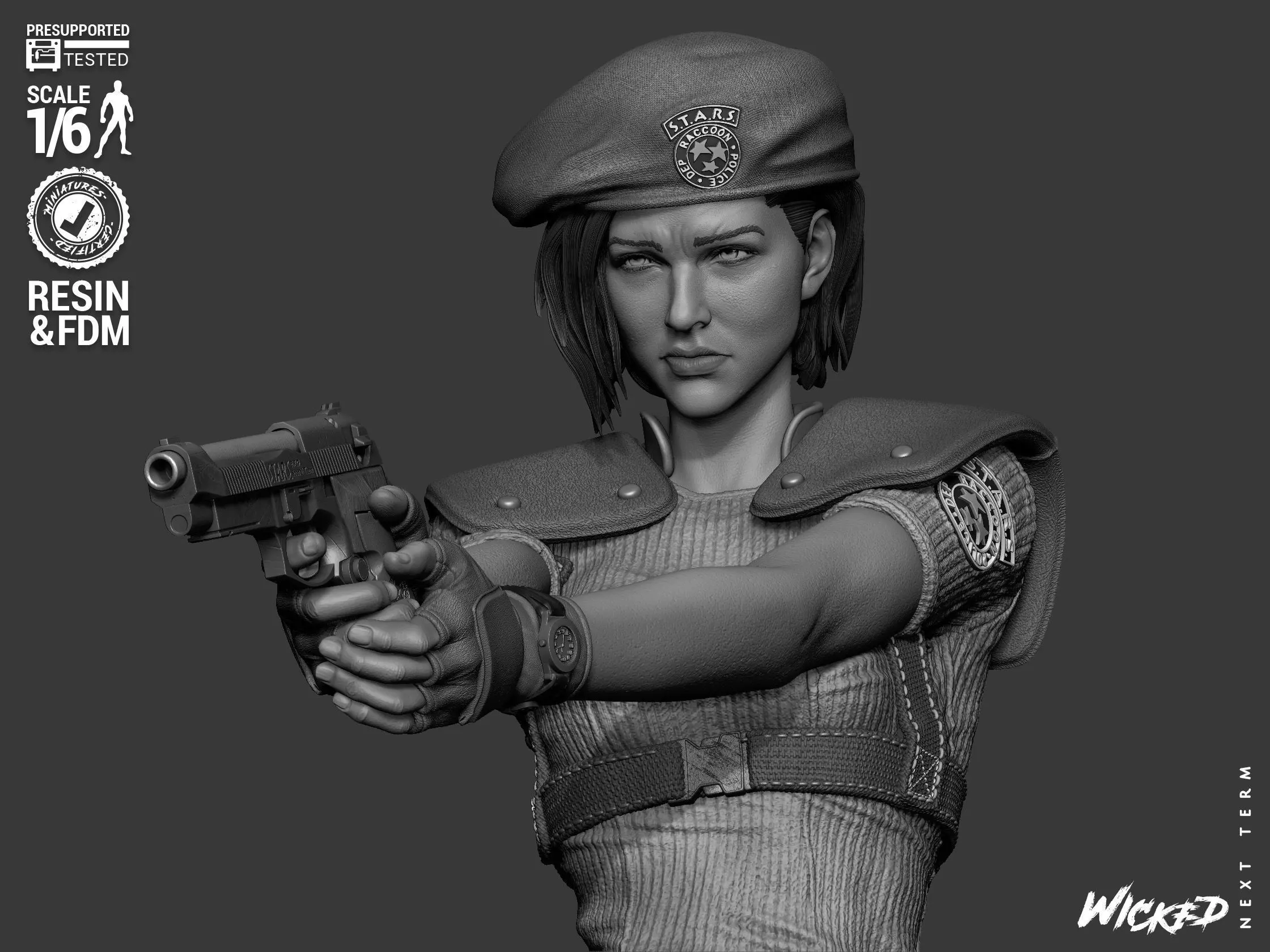 Wicked Video Games Jill Sculpture 3D print model_41