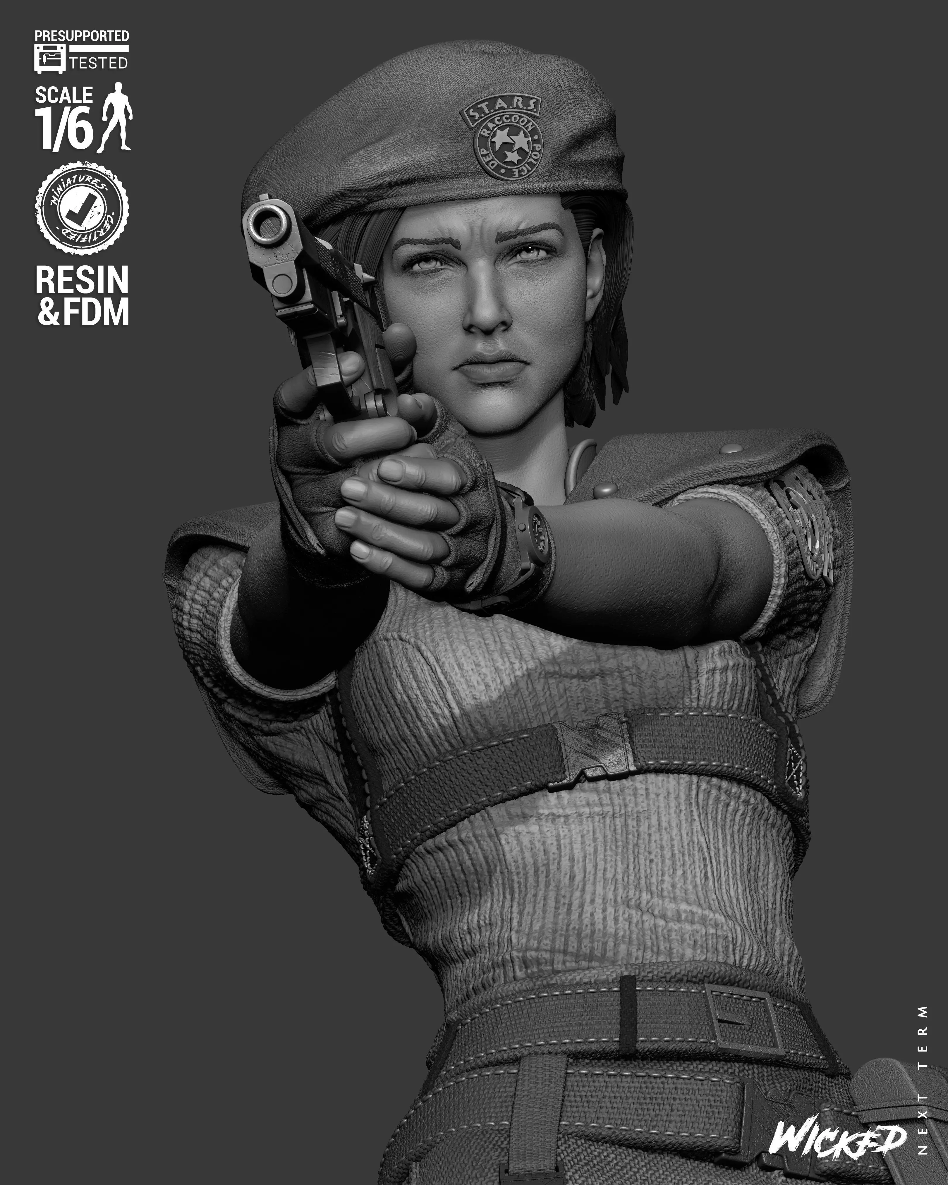 Wicked Video Games Jill Sculpture 3D print model_22