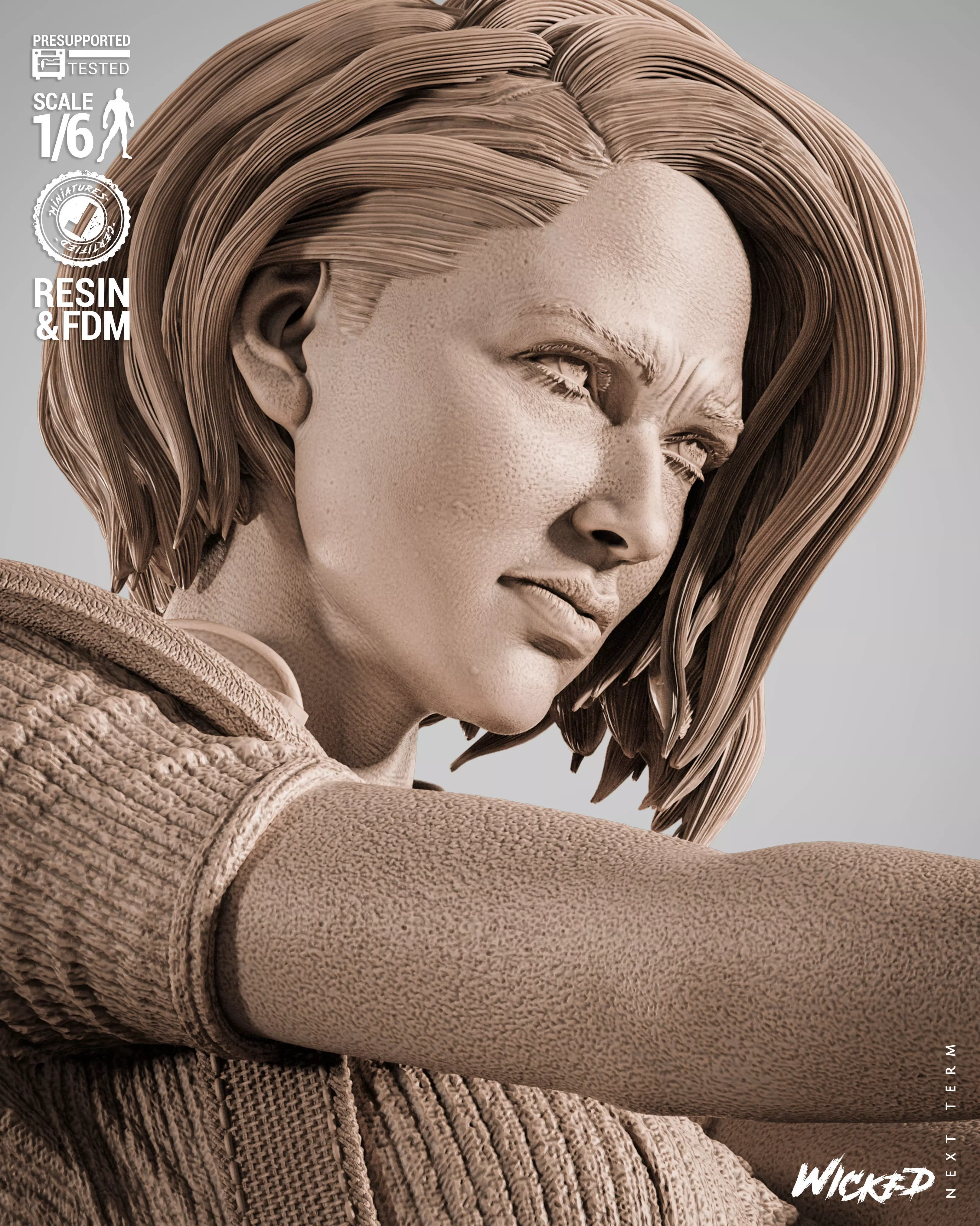 Wicked Video Games Jill Sculpture 3D print model_12