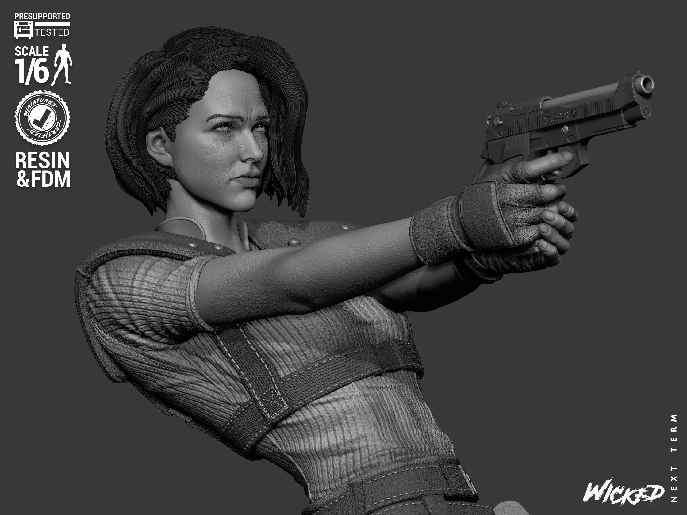 Wicked Video Games Jill Sculpture 3D print model_40