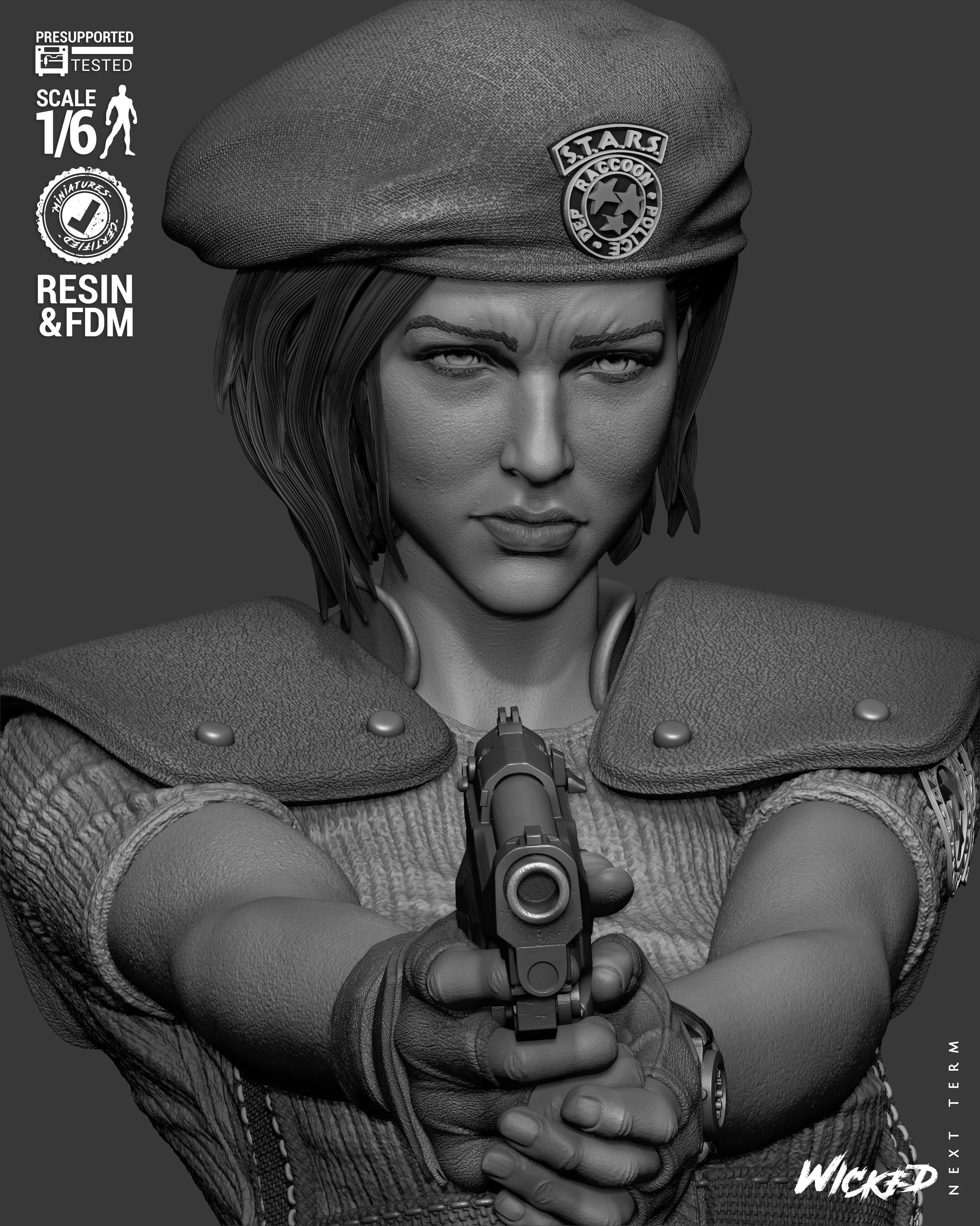 Wicked Video Games Jill Sculpture 3D print model_26