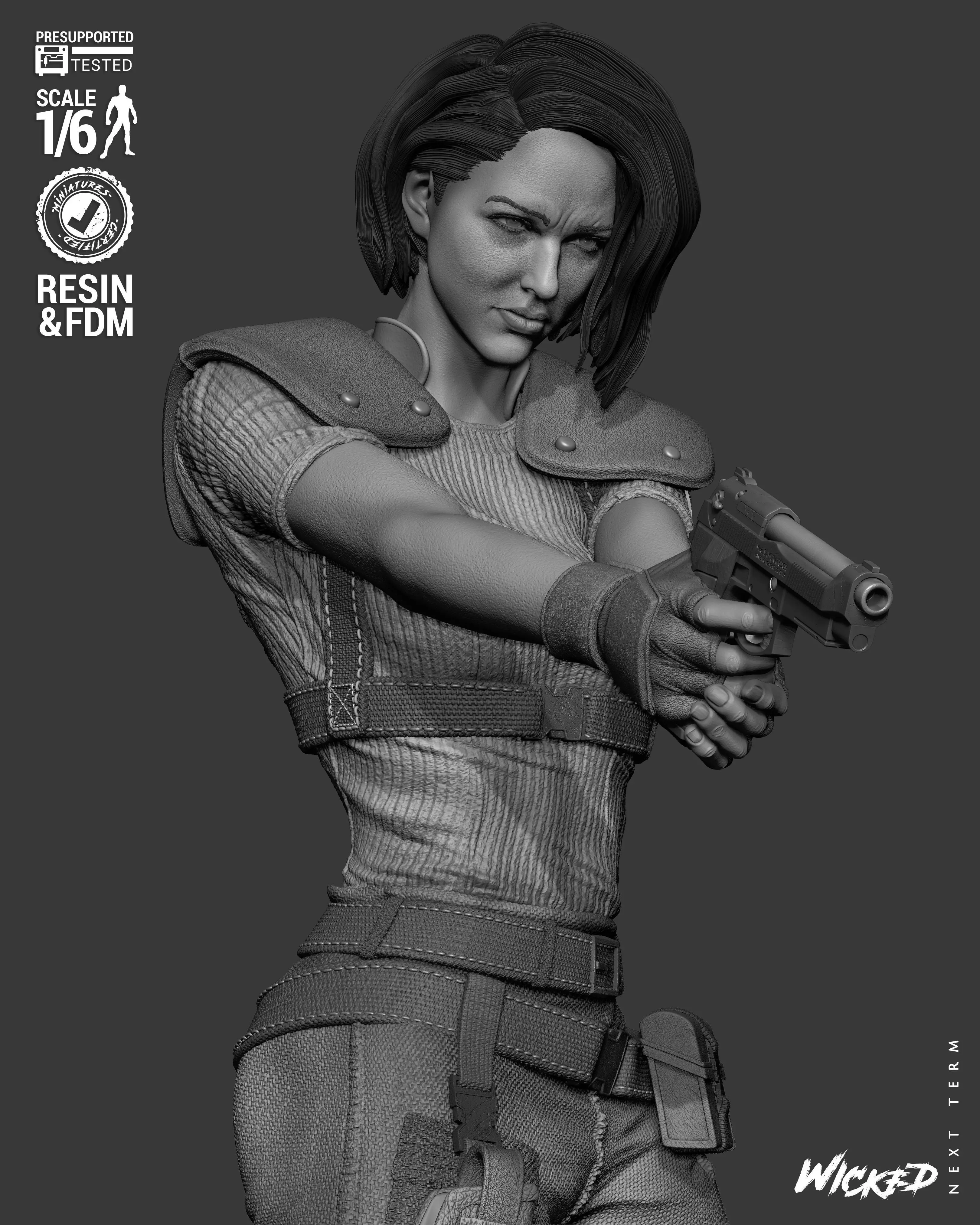 Wicked Video Games Jill Sculpture 3D print model_37