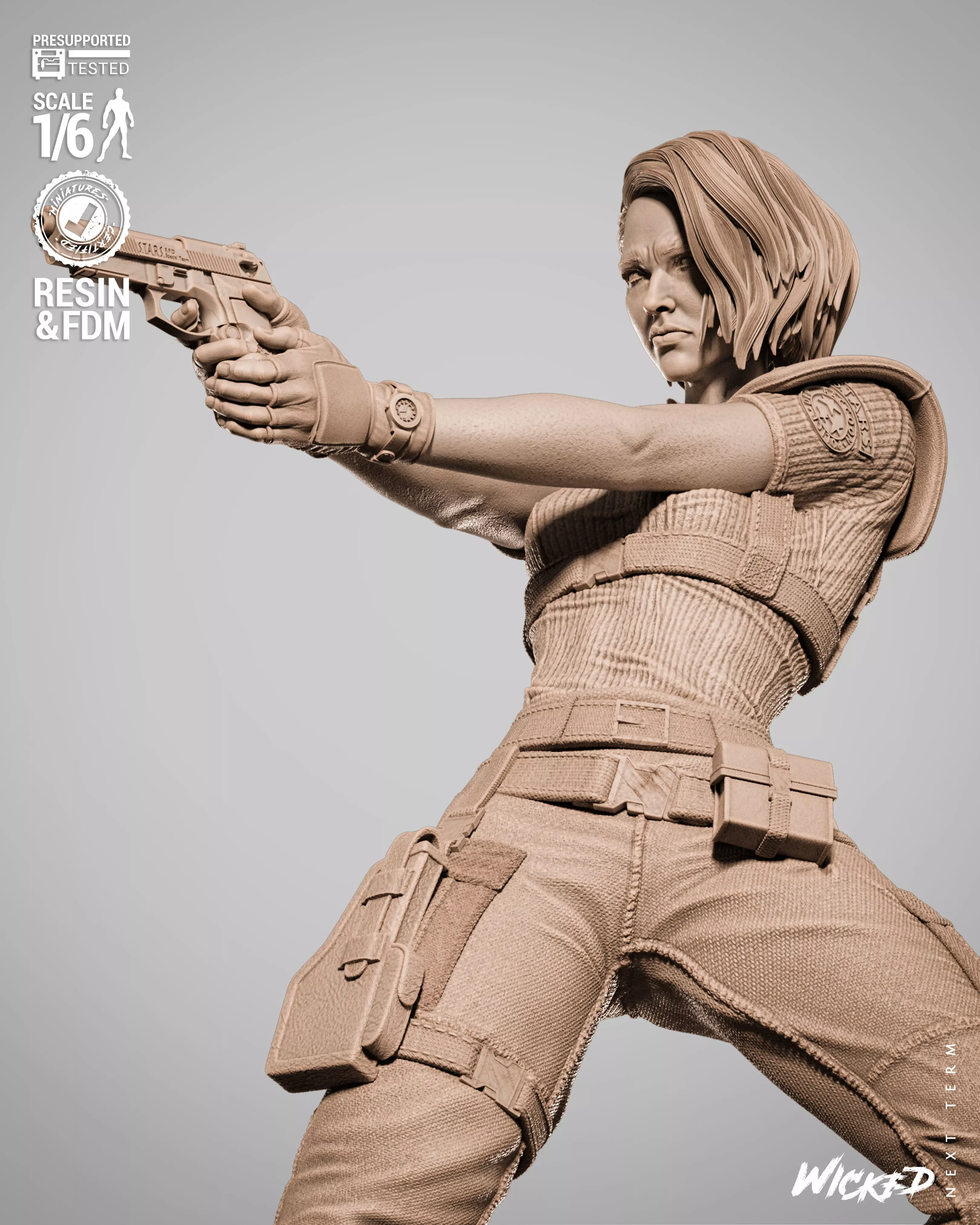 Wicked Video Games Jill Sculpture 3D print model_6